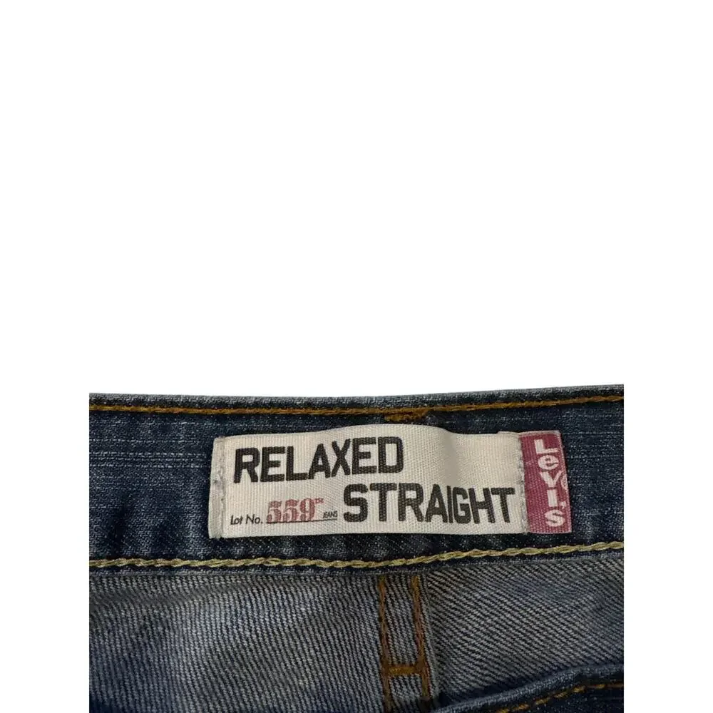 Levis 559 Jeans Mens 42x30 Blue Relaxed Fit Straight Leg Distressed Y2K *READ*